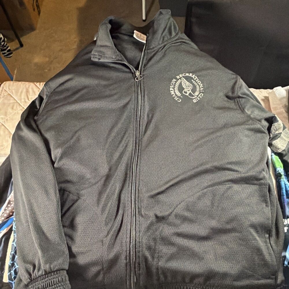 Champion Men's Full-Zip Mesh Track Jacket w/ Pockets Gray XL Polyester